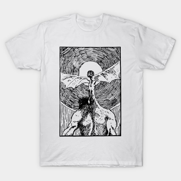 Devil on the back T-Shirt by StefanAlfonso